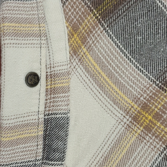 Vans•M flannel shirt button down plaid tan/brown - Picture 8 of 10